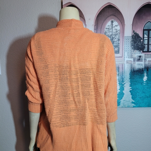 Chico's orange knit sweater 2 - Picture 3 of 4